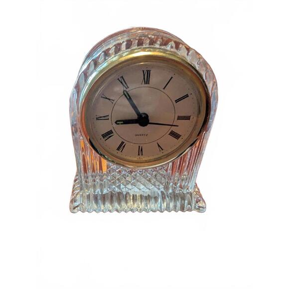 Vintage Style Crystal Glass Quartz Desk Clock tritium